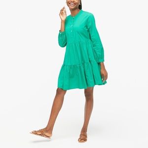 J Crew Stretch‎ cotton poplin tiered dress